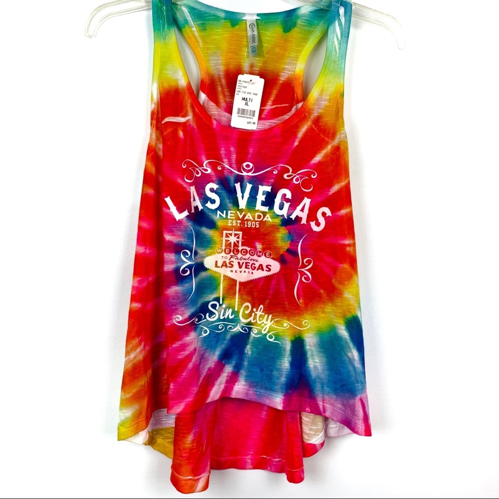 Last Vegas Tie Dye High-Low Tank Top